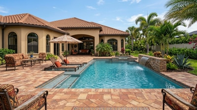 Concrete Pavers pool deck finish sample